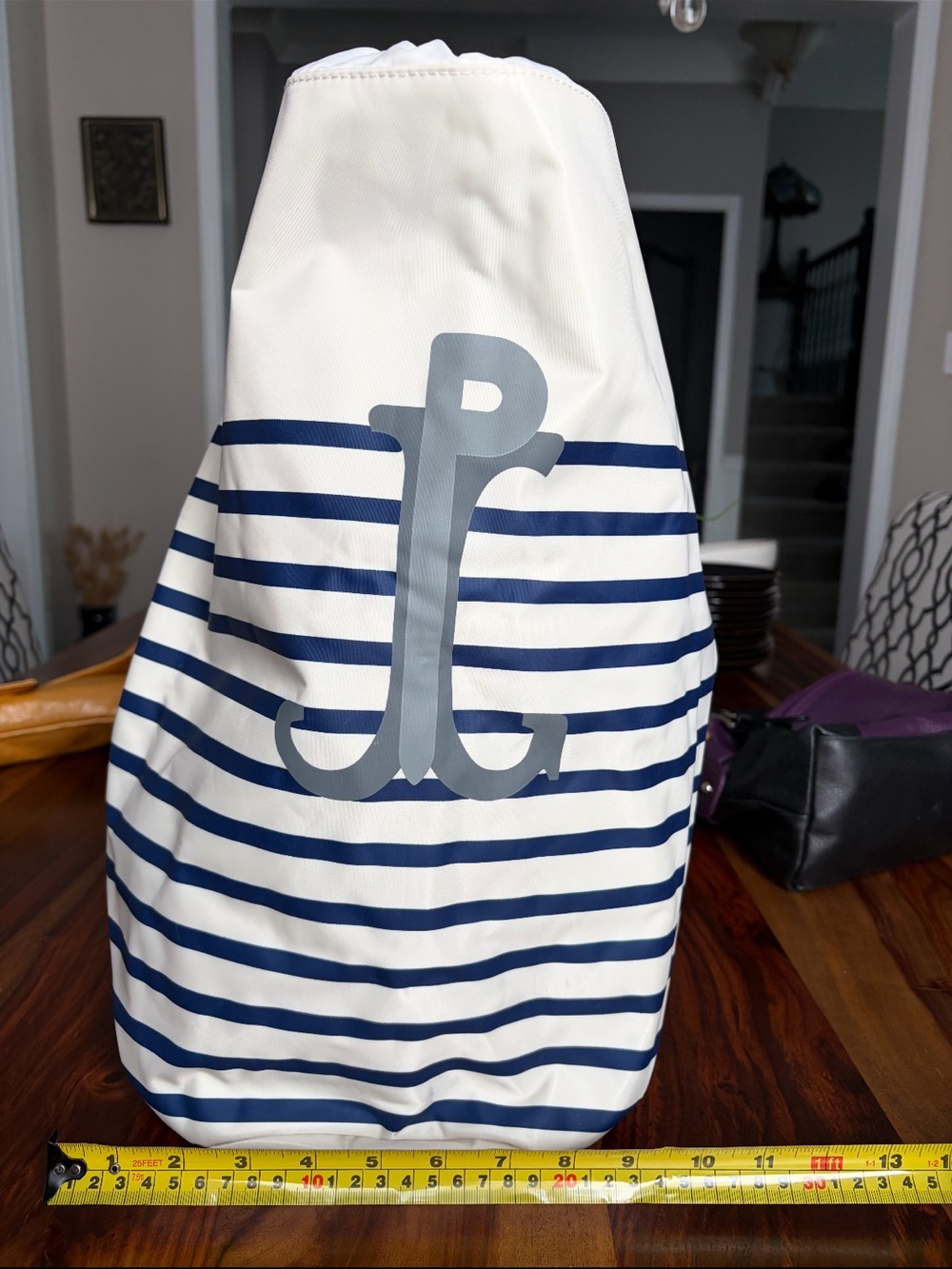 Jean Paul Gaultier White & Navy Striped Cover with Anchor Motif